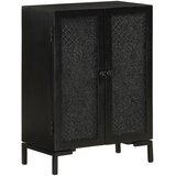  Komoda crna 55 x 30 x 77 cm od masivnog drva manga i željeza | shoptok.hr