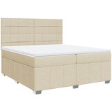 Maison Chic Box spring postelja - Vzmetna postelja z vzmetnico krem 200x200 cm blago SL24143, (21880142) | Shoptok.si