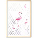  Plakat - Flamingo Family 21x30 Zlatni okvir s margom | shoptok.hr