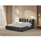 Micadoni Home Sivi tapecirani bračni krevet s prostorom za odlaganje s podnicom 160x200 cm Lupine – | shoptok.hr