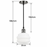 Brilagi LED luster na sajli RETRO GLASS 1xE27/60W/230V prečnik 20 cm crna/bela | Eponuda.com