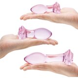 Gläs Glas Rosebud Butt Plug Set Pink 3 pcs | shoptok.hr