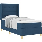 vidaXL Postelja z vzmetnico modra 90x200 cm iz blaga, (22051722) | Shoptok.si