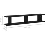  Zidne police 2 kom crne 105 x 18 x 20 cm konstruirano drvo | shoptok.hr