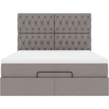 vidaXL Otomanski posteljni okvir z vzmetnico taupe 140x200 cm blago | Shoptok.si