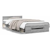 Furnova Posteljni okvir s predalom siva sonoma 90x190 cm inženirski les, (21941889) | Shoptok.si