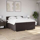 vidaXL Box spring postelja z vzmetnico temno rjav 200x200 cm blago, (21305699) | Shoptok.si