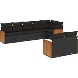  8-dijelni set vrtnih sofa od poliratana s jastucima crni | shoptok.hr