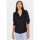 Trendyol Black Collared Flowy Shirt | Shoptok.si