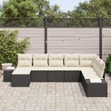 vidaXL set od 8 komada vrtnih kauča s jastučićima crni poli ratan | shoptok.hr