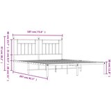  Metalni okvir za krevet s uzglavljem crni 180x200 cm | shoptok.hr