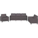 3-dijelni set sofa s jastucima sivi od umjetne kože | shoptok.hr