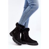 EVENTO Women's Suede Boots With Fur Black Hasiva | ePonuda.com
