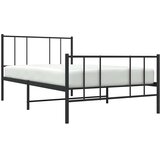 Metalni okvir kreveta uzglavlje i podnožje crni 80x200 cm | shoptok.hr