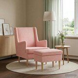  Fotelja s footstoolom 2 kom. Ružičasta Bouclé 79 x 79 x 87,5 cm Cijene