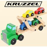 Kruzzel drveni kamion s prikolicom i 4 autića | shoptok.hr