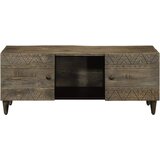 Maison Chic Kava miza - kavna mizica - Nizka mizica svetlo siva 100x54x40 cm masivni les Mango, (21753769) Cene