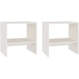  Noćni ormarići 2 kom bijeli 40x30,5x40 cm od masivne borovine | shoptok.hr