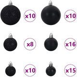 vidaXL Set božičnih okraskov med 300 LED 120 pcs Črna Plastika | Shoptok.si