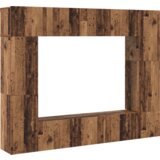  Set TV komoda s policom Zidne s pohranom 8 pcs Staro drvo 80 x 30 x 30 cm | shoptok.hr