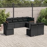 Maison Chic Seti vrtnega pohištva - Vrtna garnitura - Vrtni pohištvo set 8-delna z blazinami črn poli ratan, (21800703) | Shoptok.si