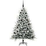 vidaXL Umjetna predsvetljena božićna jelka s kompletom kroglica Zelena | Shoptok.si