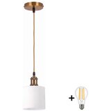 Brilagi LED luster na sajli RETRO GLASS 1xE27/60W/230V prečnik 10 cm zlatna/bela u