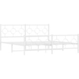  Metalni okvir kreveta uzglavlje i podnožje bijeli 183x213 cm | shoptok.hr