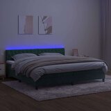  Box spring postelja z vzmetnico LED tem. zelena 200x200cm žamet, (20999448) | Shoptok.si