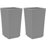 Furnova Vrtna cvetlična korita 2 kosa svetlo siva 32,5x32,5x57 cm PP, (21920574) | Shoptok.si