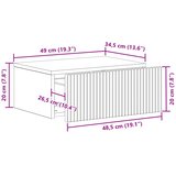  Noćni ormarić za montažu na zid Betonska siva 49 x 34,5 x 20 cm | Eponuda.com