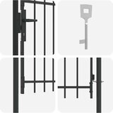  Ograjna vrata ASSEN 100 x 150 cm Prašno lakirano jeklo Siva, (5000300960) | Shoptok.si