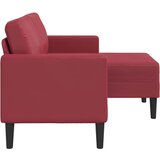  Dvosjed s ležaljkom u obliku slova L, vino crvene boje, 125 cm, umjetna koža | shoptok.hr