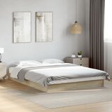 Maison Chic Posteljni okvir - Dvoposteljna postelja - Zakonska postelja brez vzmetnice hrast 120x190 cm inženirski les-J11904, (21773091) | Shoptok.si