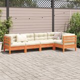  5-dijelni set vrtnih sofa s jastucima voštano smeđi od borovine | Eponuda.com