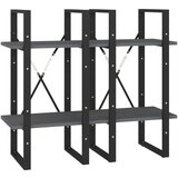 vidaXL knjižna omara 4-nadstropna siva 40x30x140 cm trdna borovina | Shoptok.si