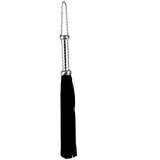 DEVIL STICKS Flogger with Metallic Leather Handle & Suede Leather Tails 46cm Black Cene
