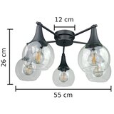  Plafonski luster STAR 5xE27/60W/230V crna/prozirna | Eponuda.com