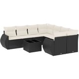  9-dijelni set vrtnih sofa s jastucima crni od poliratana | shoptok.hr