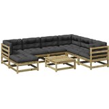  The Living Store Vrtna sedežna garnitura 8-delna z blazinami impreg. borovina - Vrtna Sedežna Garnitura, (21451274) | Shoptok.si