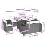  9-dijelni set vrtnih sofa s jastucima crni od poliratana | shoptok.hr