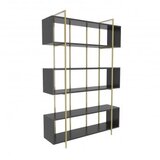 Hanah home Bruti Antracit Zlatna Polica za Knjige 120x180x29.6cm, Crna | Eponuda.ba