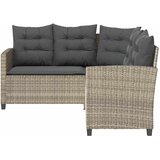  Vrtna sofa sa stolom i jastucima L-oblika svijetlosiva poli ratan | shoptok.hr