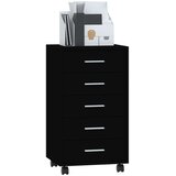 vidaXL Predalnik na kolesih črn inženirski les | Shoptok.si