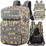 Lean_Toys Vojaški taktični nahrbtnik siv 40-60L | Shoptok.si