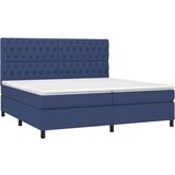  Box spring postelja z vzmetnico LED modra 200x200 cm blago, (20761240) | Shoptok.si