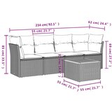  5-dijelni vrtni set sofa s jastucima bež od poliratana | shoptok.hr