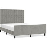 The Living Store Posteljni okvir z vzglavjem svetlo siv 140x190 cm žamet - Posteljni Okvir Z Vzglavjem, (21491080) | Shoptok.si
