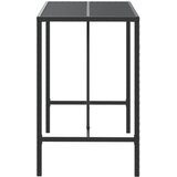  Barski stol sa staklenom pločom crni 110x70x110 cm poliratan | Shoptok.si