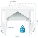  Saska Garden šesterokotna vrtna paviljon 378 × 330 × 260 cm s bočnimi stranicami – bela | Shoptok.si